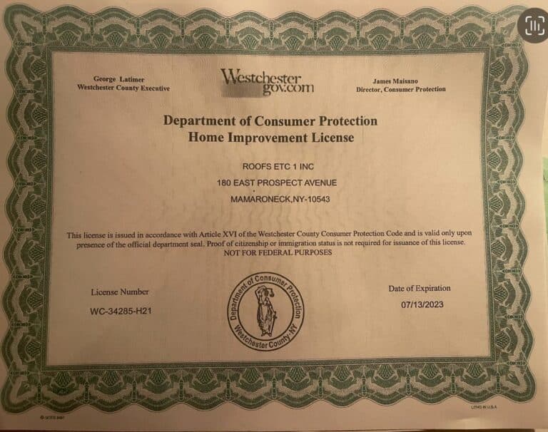 Westchester County Department of Consumer Protection — Home Improvement License